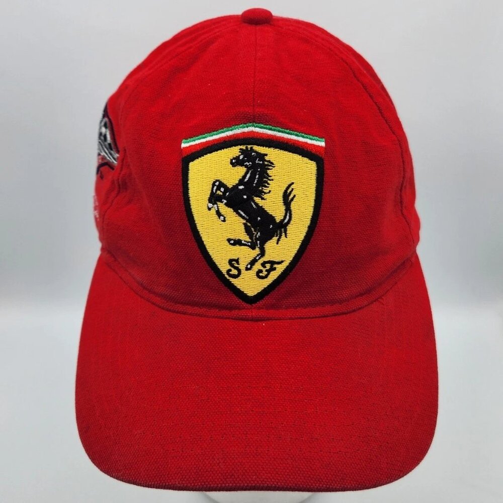 Vintage Ferrari Red Cap 2001 US Grand Prix Hat Strapback EUC Minor Wear Pictured